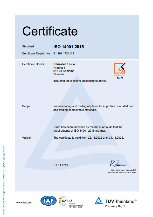 Shrinktech ISO 14001:2015